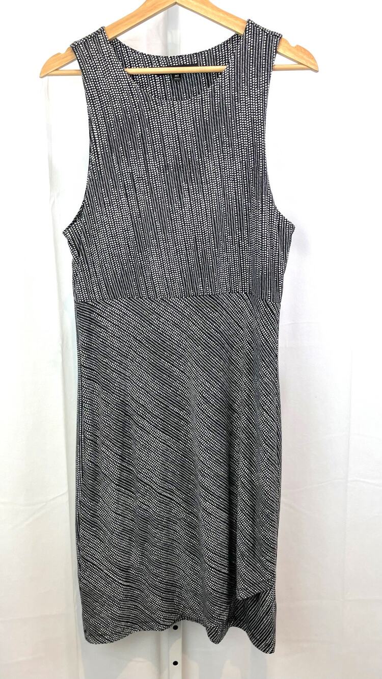 ATHLETA M Tall MT La Palma Dress Dot Print Travel Athleisure Commute 210936 Gray